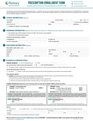 PONVORY® Prescription Enrollment Form