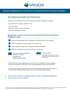 PONVORY® Prescription Enrollment Form
